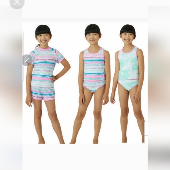 Eddie Bauer Other - NWT Eddie Bauer 4 piece reversible swim suit/ tankini large=14/16